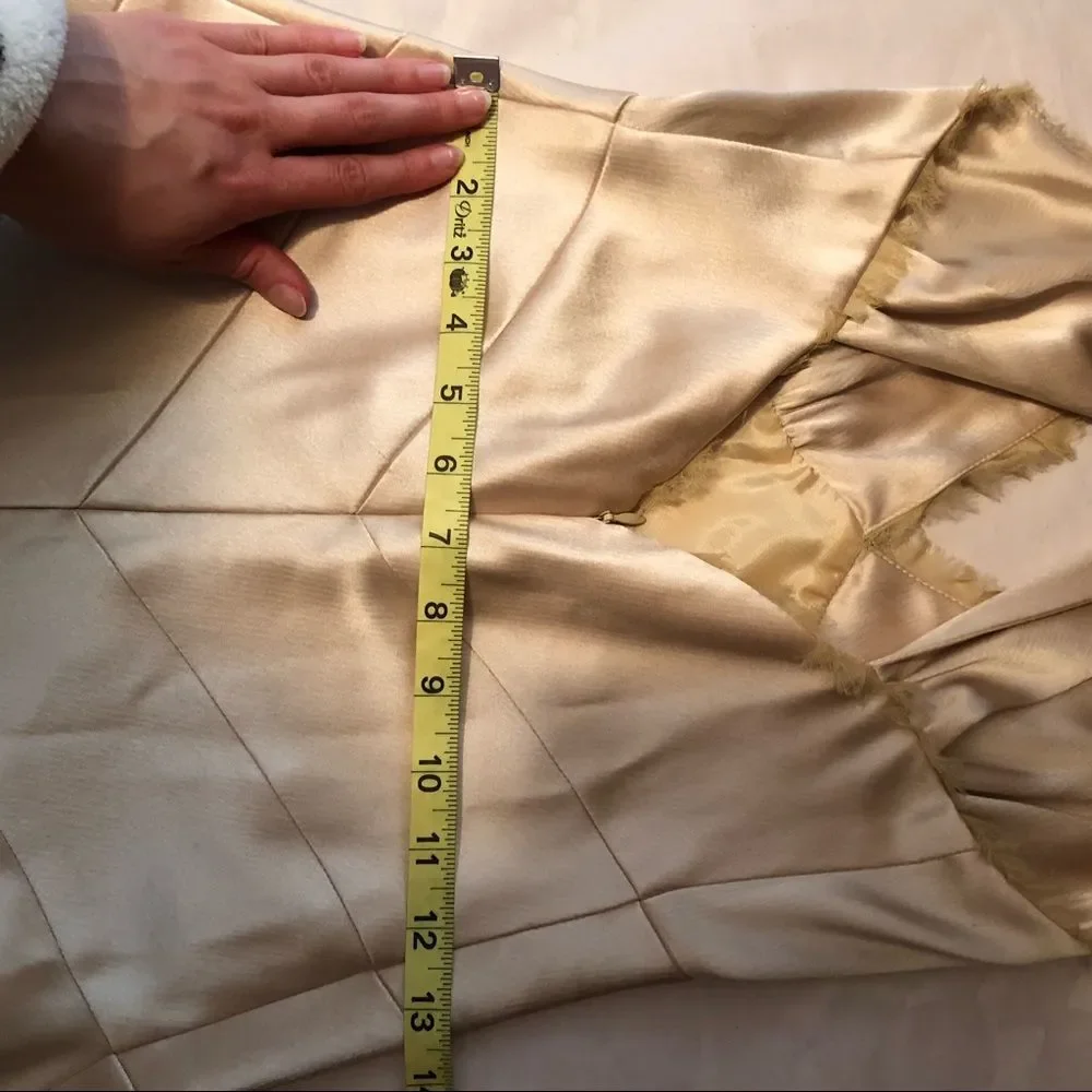VINTAGE Allen Schwartz gold satin dress | Gatsby 20s 30s - Picture 9 of 14